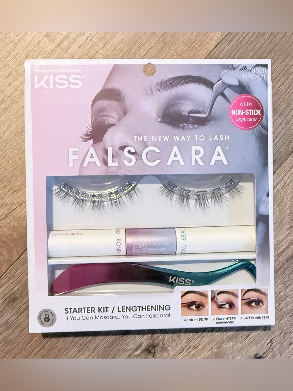 Kiss Falscara Starter Kit - Pink Packaging with Black Lashes